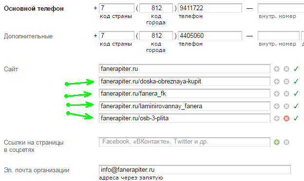 изменение информации в Яндекс справочнике